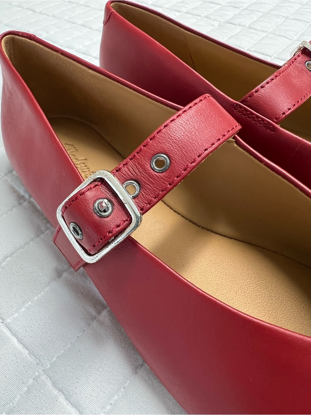 Madewell The Remy Mary Jane Flat in Ruby Port Red Leather Size 6 - Picture 8 of 10